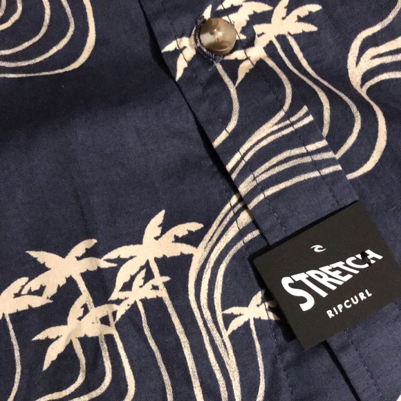 Rip curl kids short sleeved button up shirt w palm trees new - Picture 4 of 4